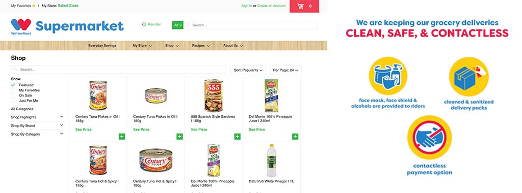 Online Supermarket's random selection of canned goods