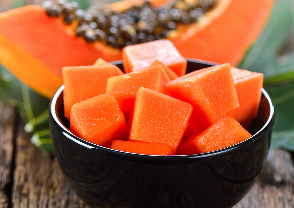 A bowl of papaya helps with constipation