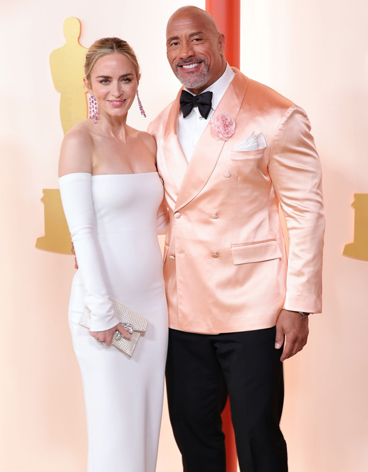 Emily Blunt and The Rock at the Oscars 2023